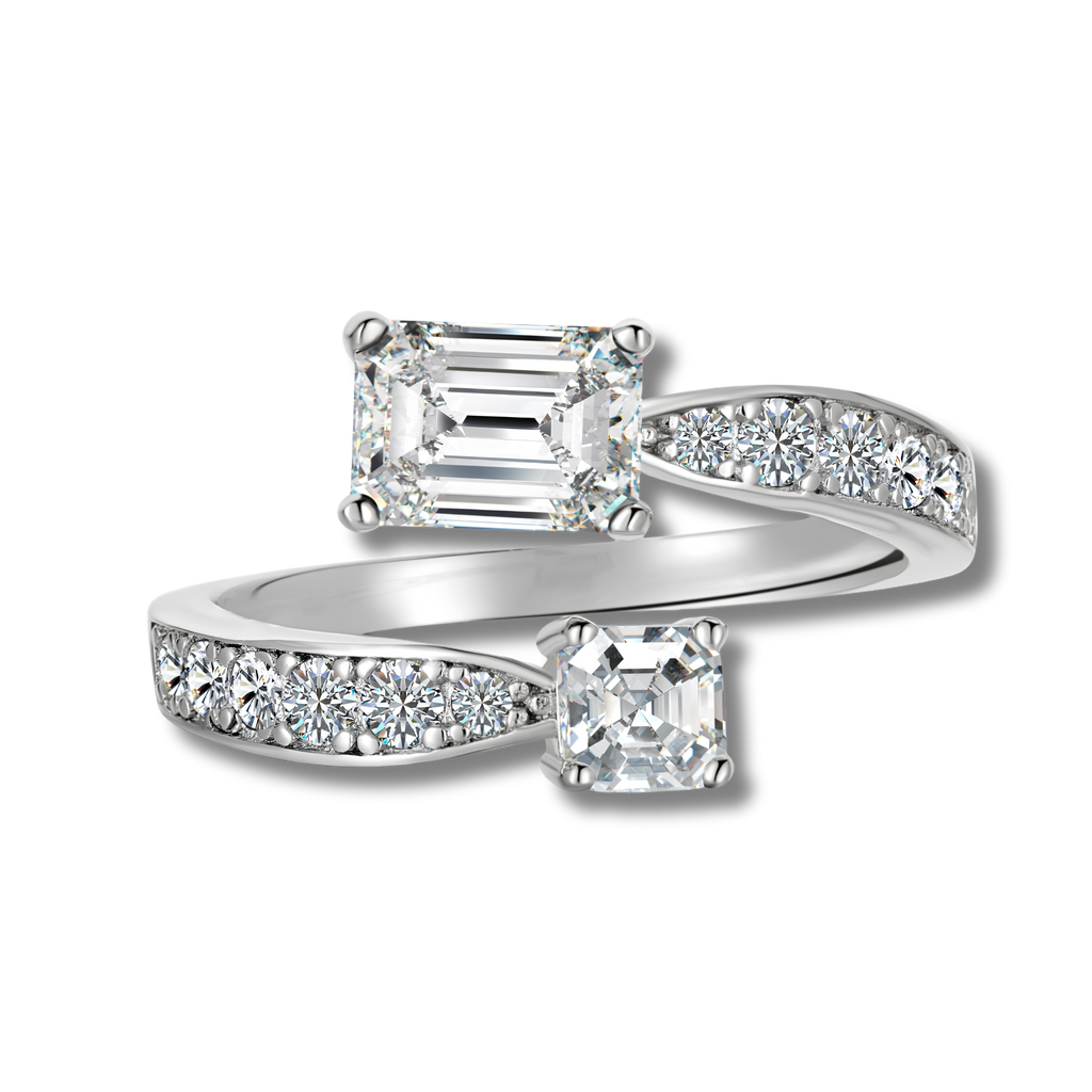 Anillo Moissanita Esmeralda 1.65CT
