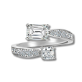Anillo Moissanita Esmeralda 1.65CT