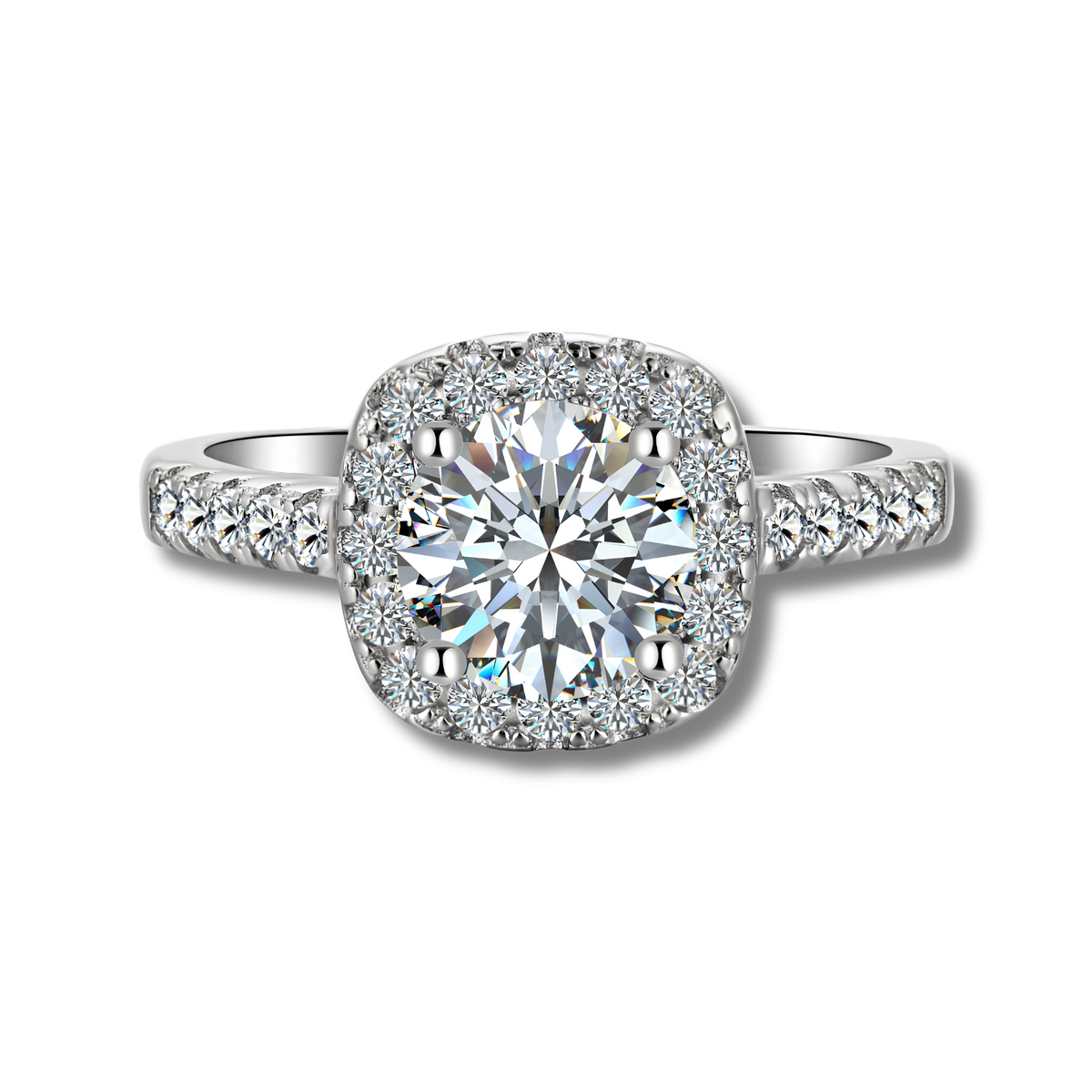 Anillo Moissanita Halo 1.59CT