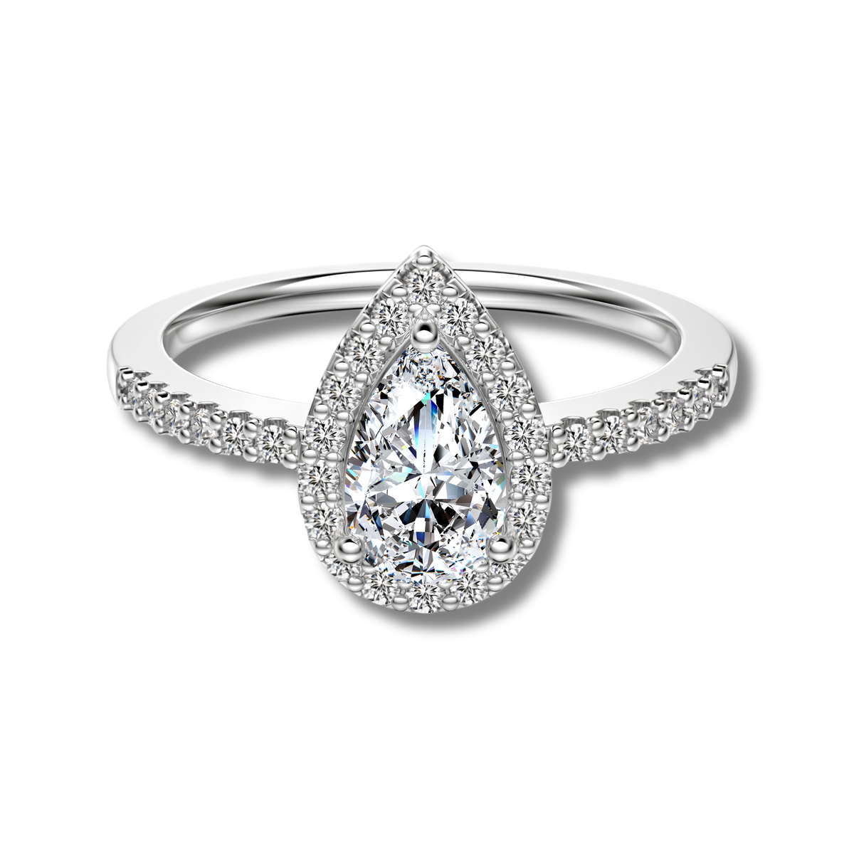 Anillo Moissanita Pera 1.0CT