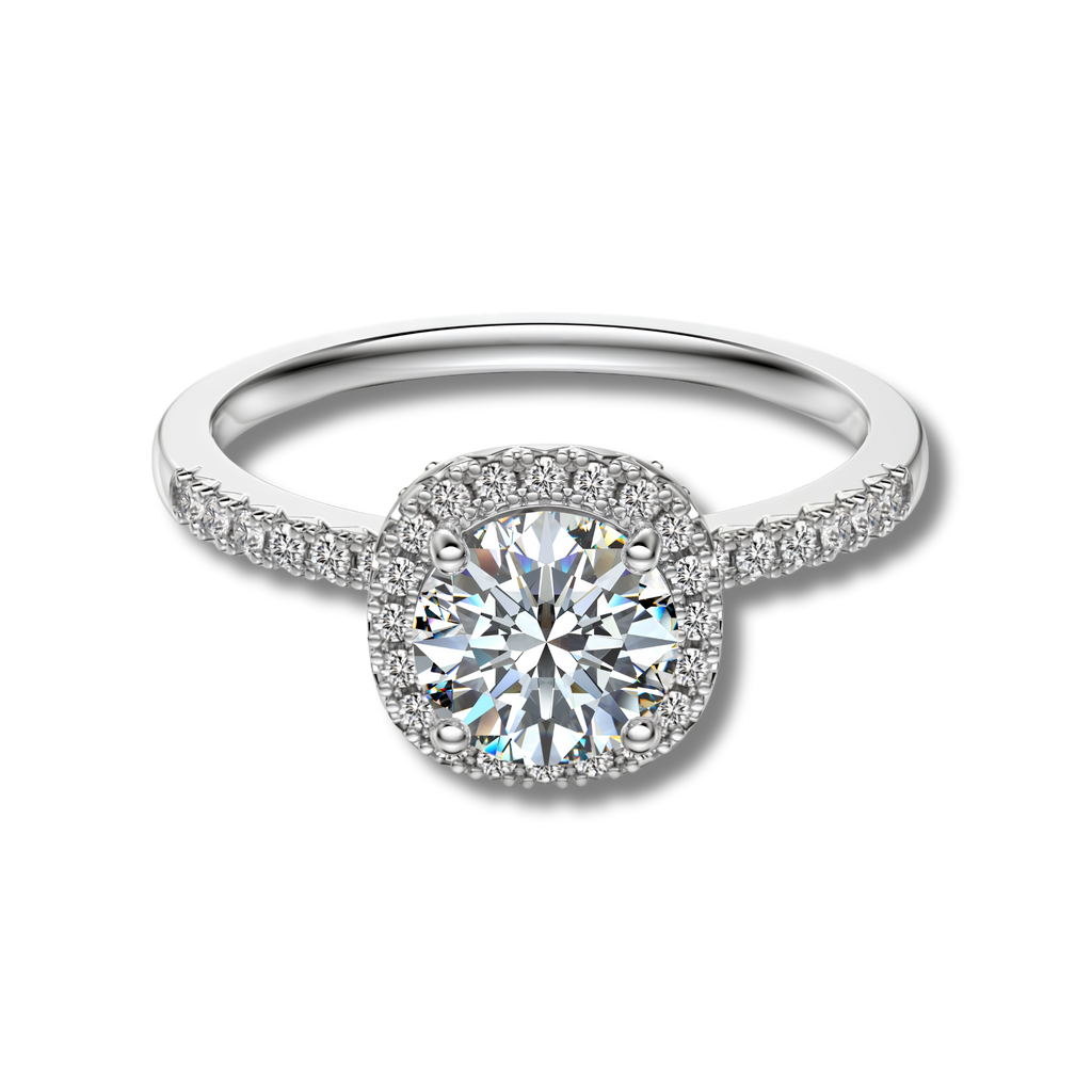 Anillo Moissanita Redonda 1.0CT