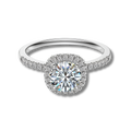 Anillo Moissanita Redonda 1.0CT