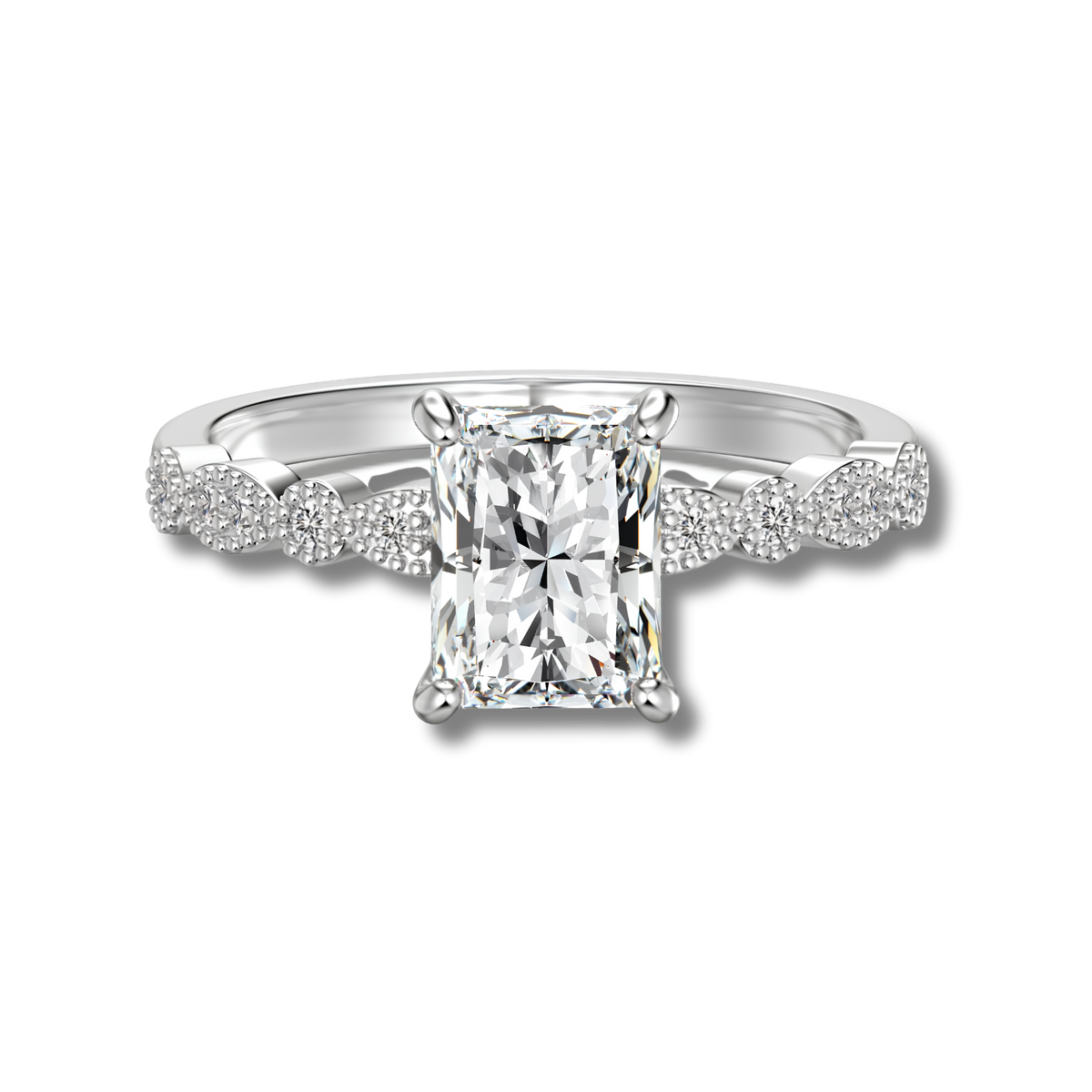 Anillo Moissanita Radiante 2.0CT