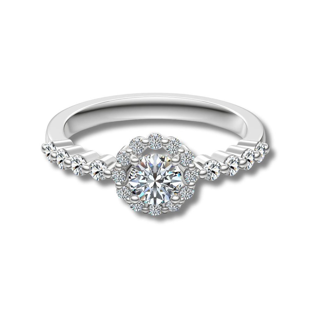 Anillo Moissanita Halo 0.86CT
