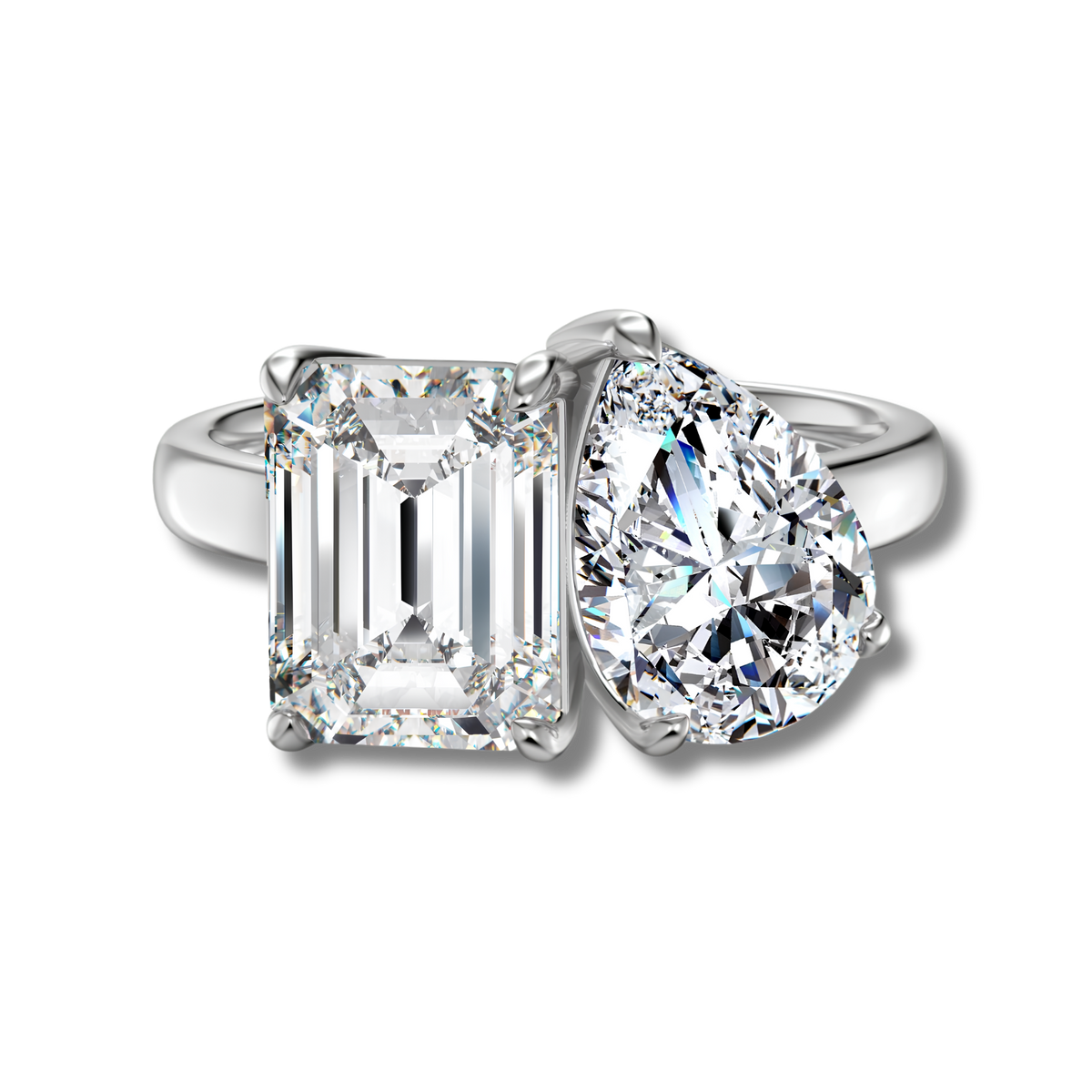 Anillo Moissanita Toi et Moi 5.0CT