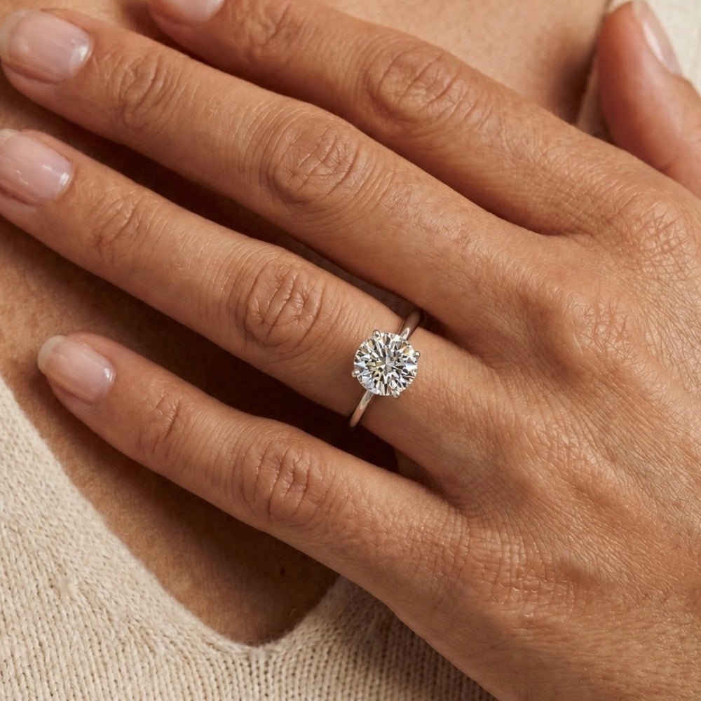 Anillo Moissanita Redonda 3.0CT