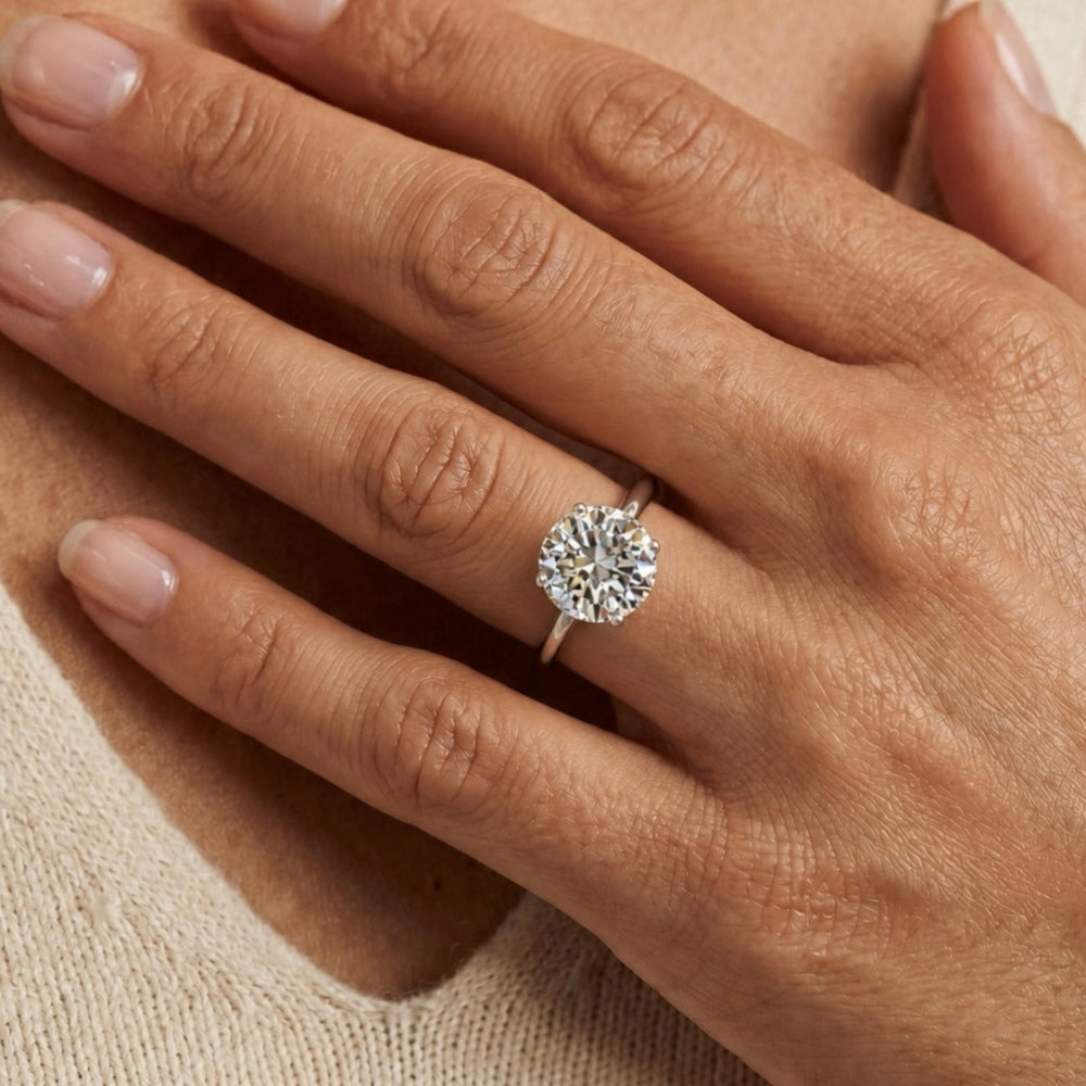 Anillo Moissanita Redonda 4.0CT