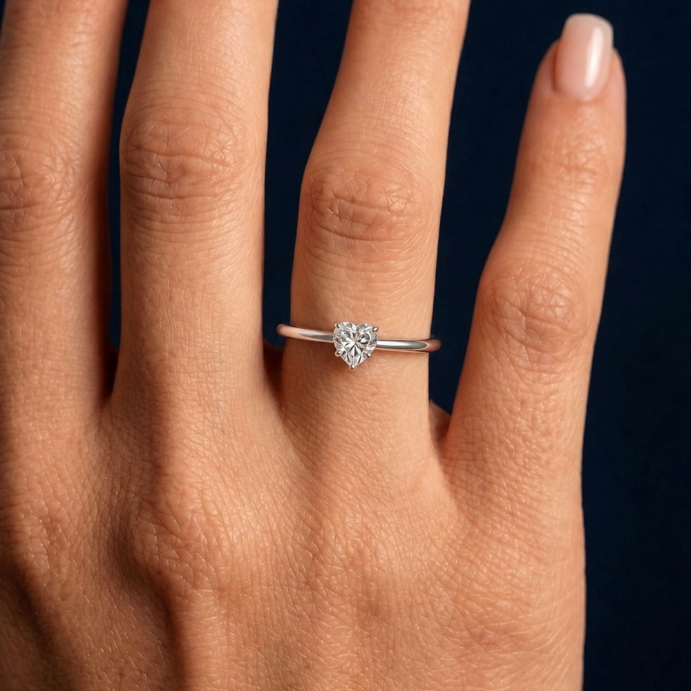 Anillo Moissanita Corazón 0.8CT