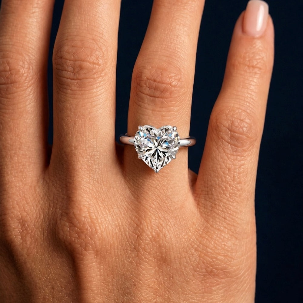 Anillo Moissanita Corazón 4.0CT