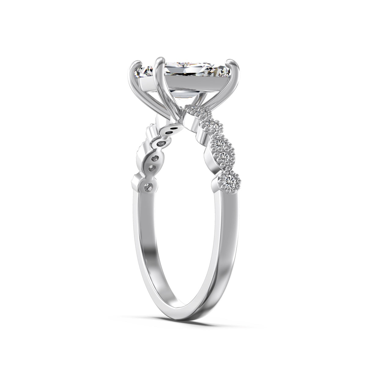 Anillo Moissanita Radiante 2.0CT