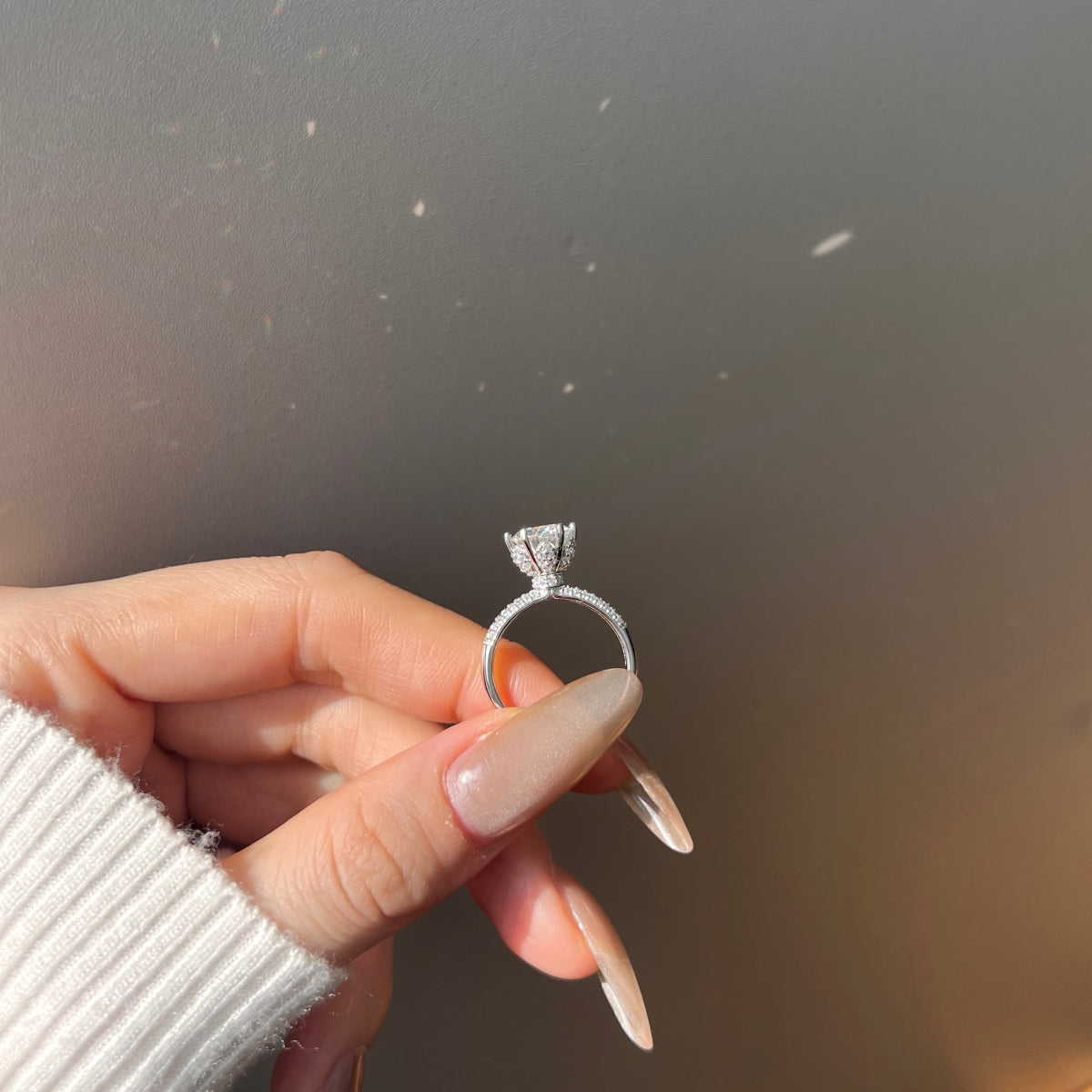 Anillo Moissanita Redonda 2.0CT