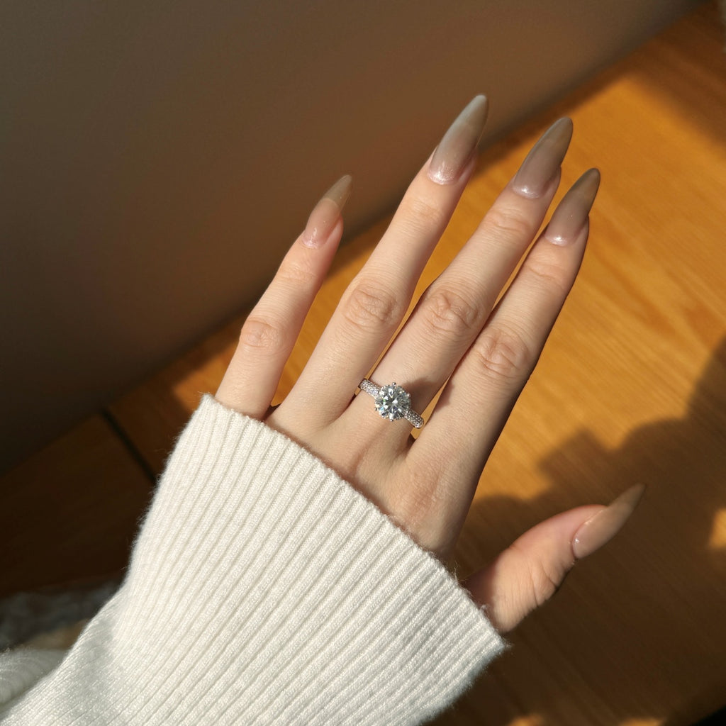 Anillo Moissanita Redonda 2.0CT