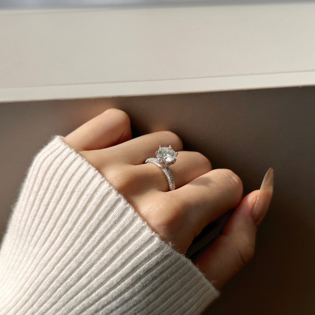 Anillo Moissanita Redonda 2.0CT