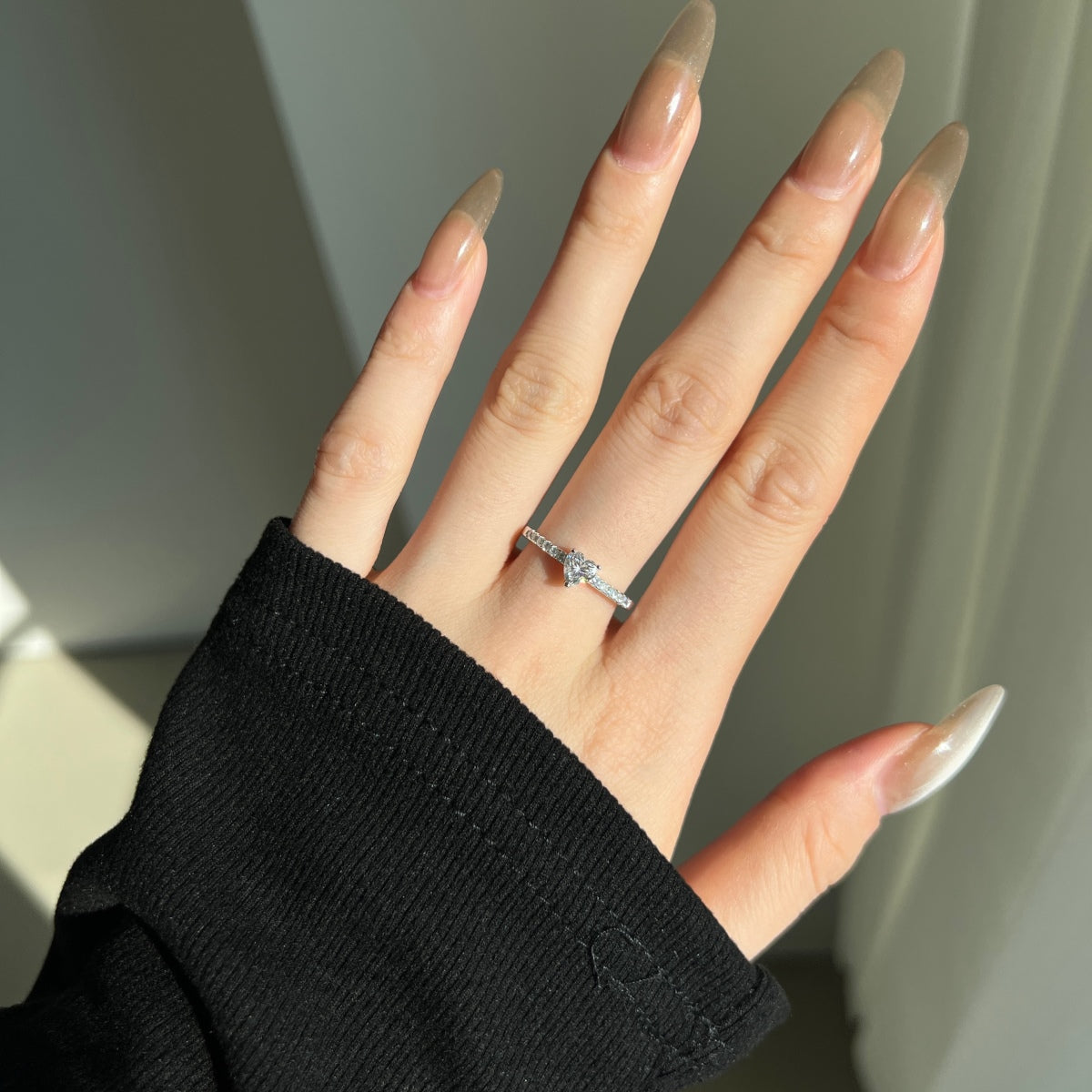 Anillo Moissanita Corazón 0.5CT