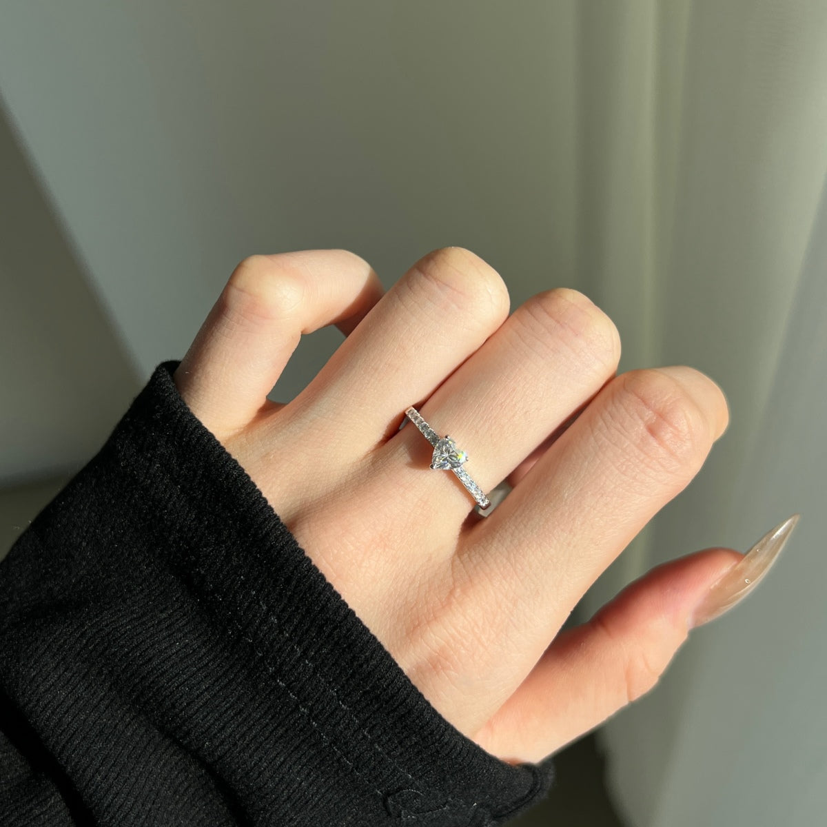Anillo Moissanita Corazón 0.5CT