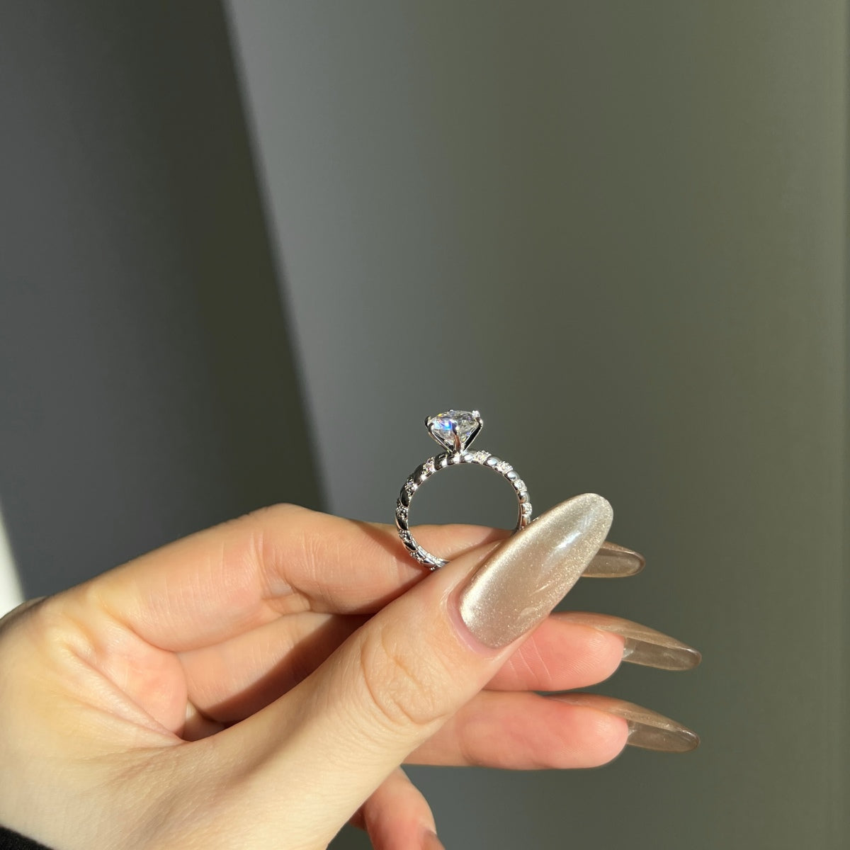 Anillo Moissanita Redonda 2.0CT