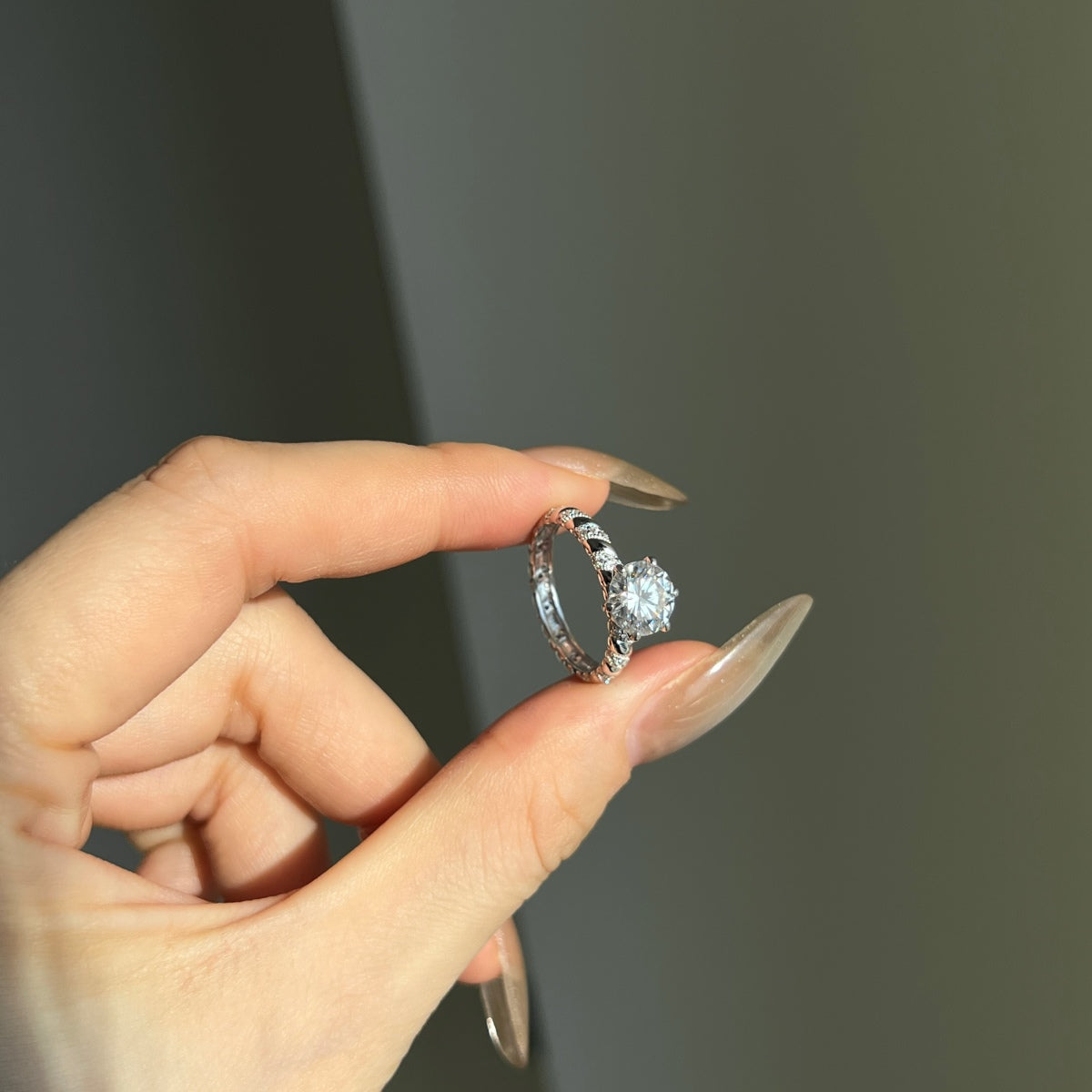 Anillo Moissanita Redonda 2.0CT