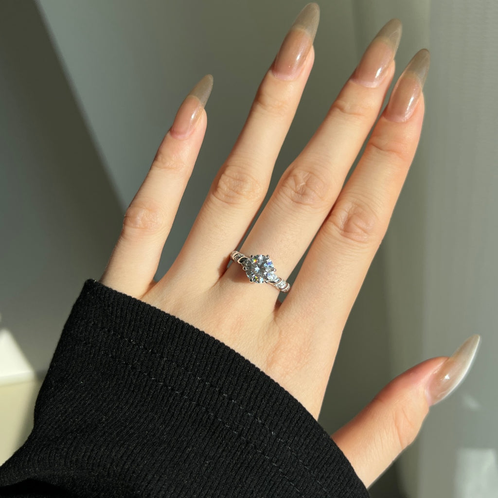 Anillo Moissanita Redonda 2.0CT