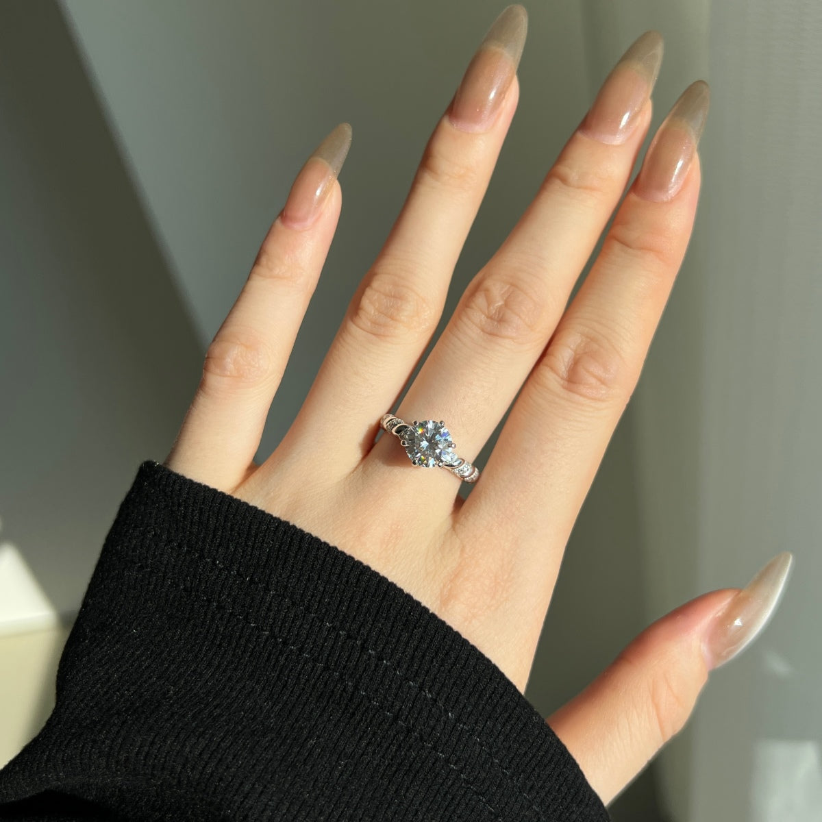 Anillo Moissanita Redonda 2.0CT