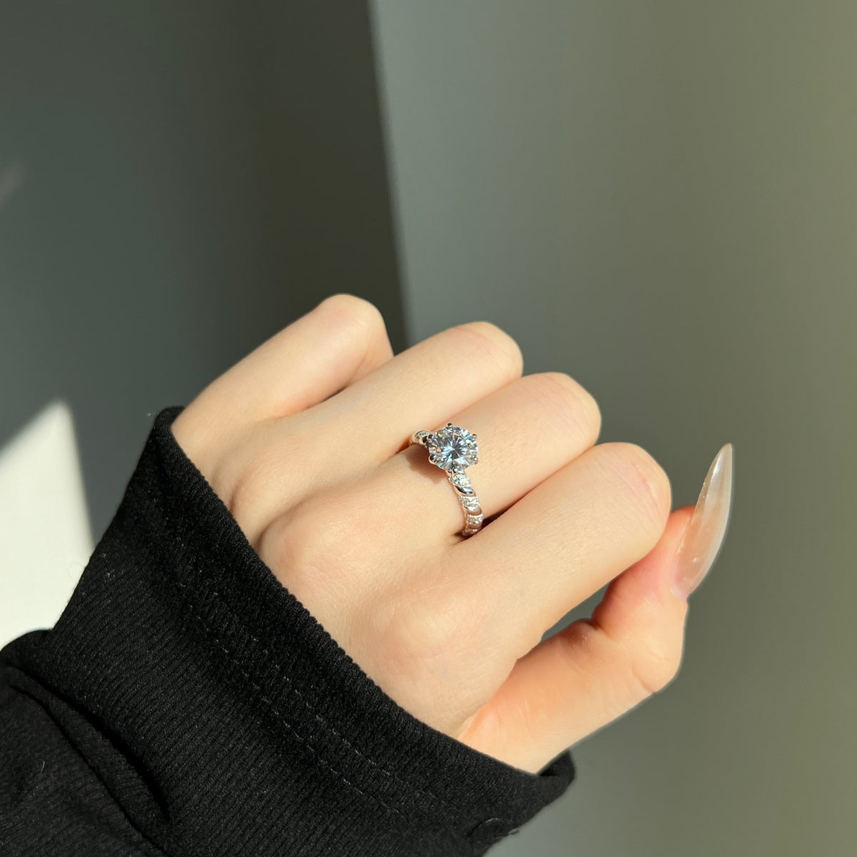 Anillo Moissanita Redonda 2.0CT