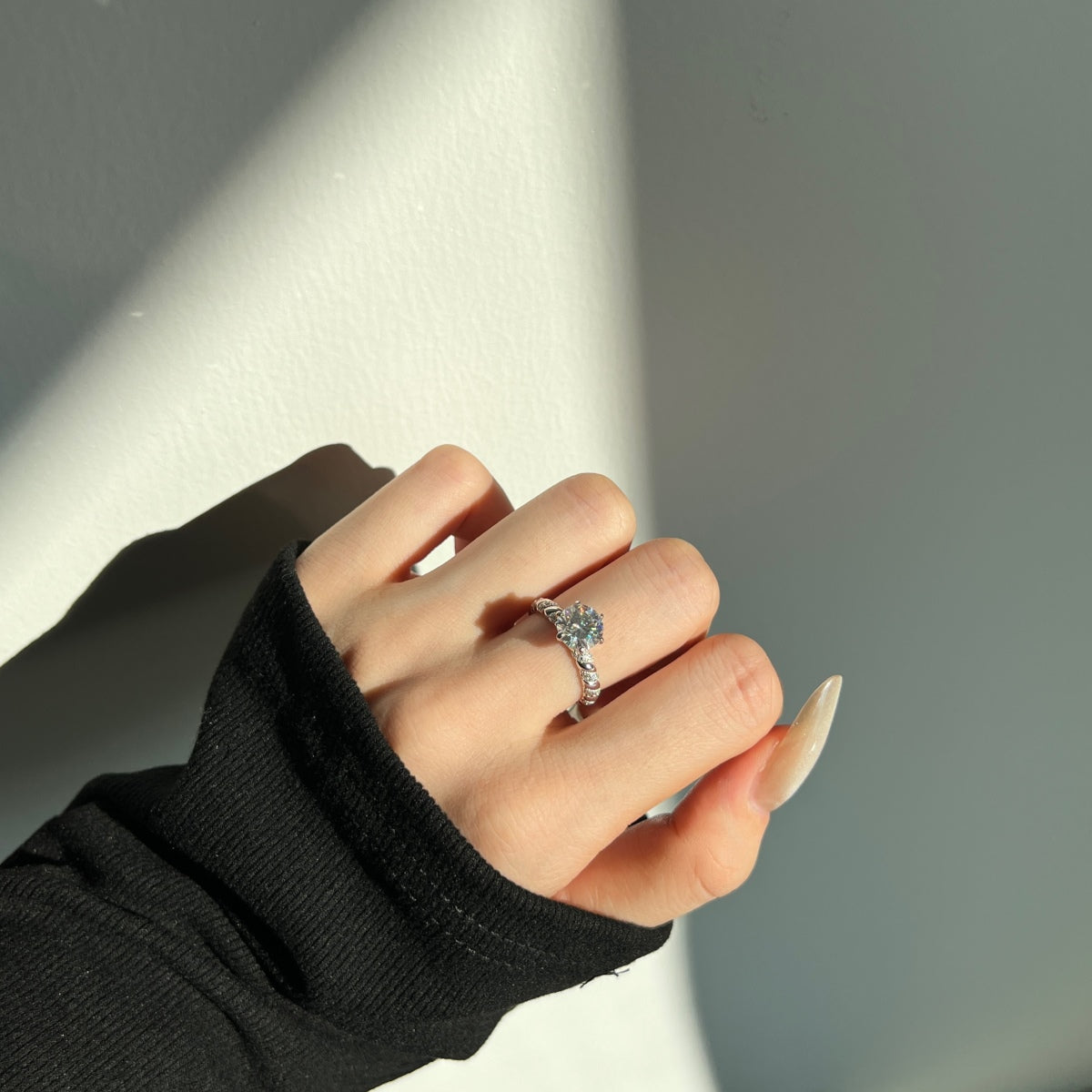 Anillo Moissanita Redonda 2.0CT