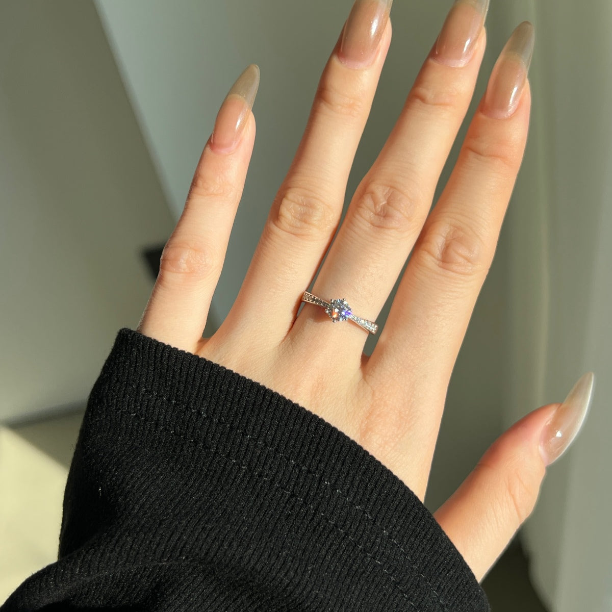 Anillo Moissanita Redonda 0.5CT