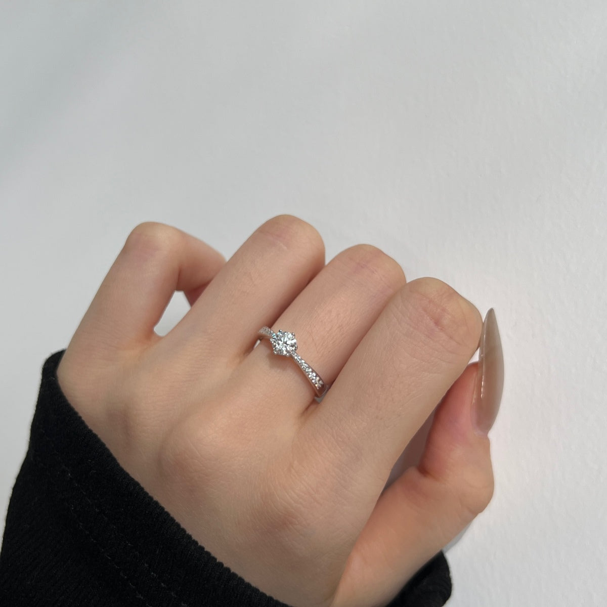 Anillo Moissanita Redonda 0.5CT