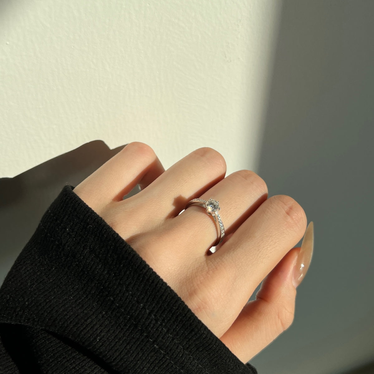 Anillo Moissanita Redonda 0.5CT