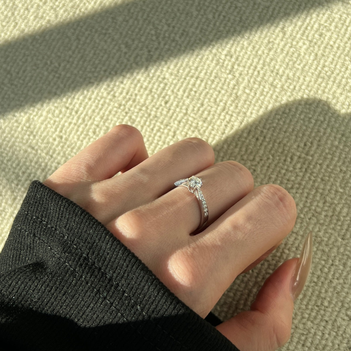 Anillo Moissanita Redonda 0.5CT