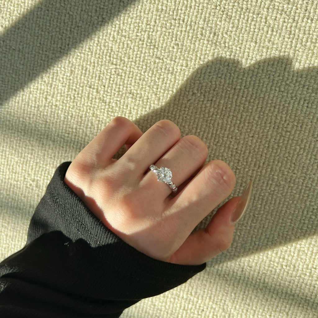 Anillo Moissanita Redonda 2.0CT