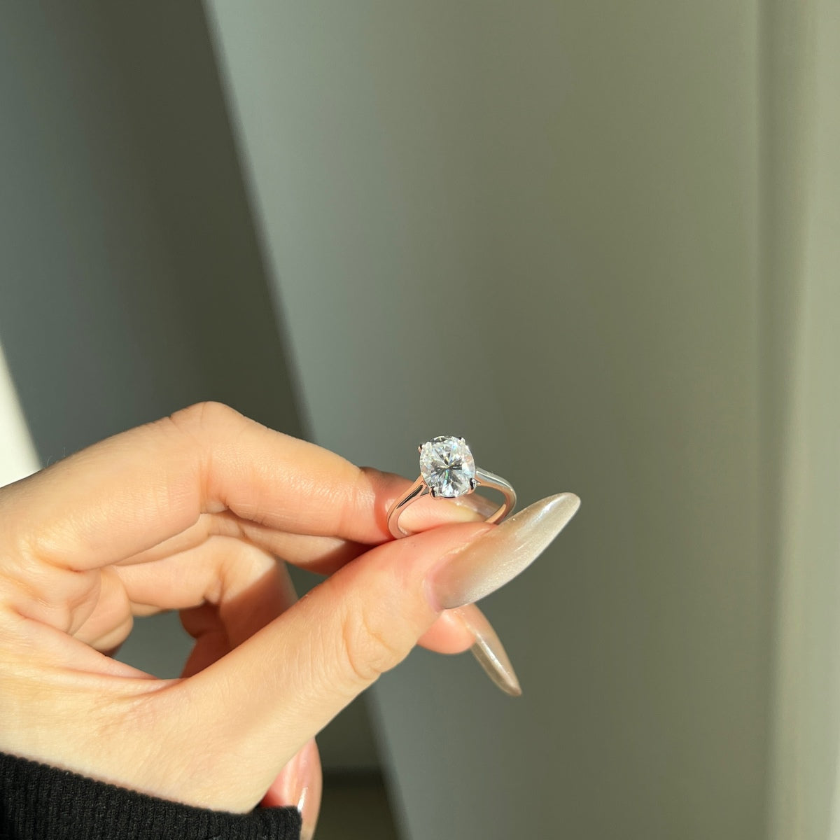 Anillo Moissanita Oval 3.0CT