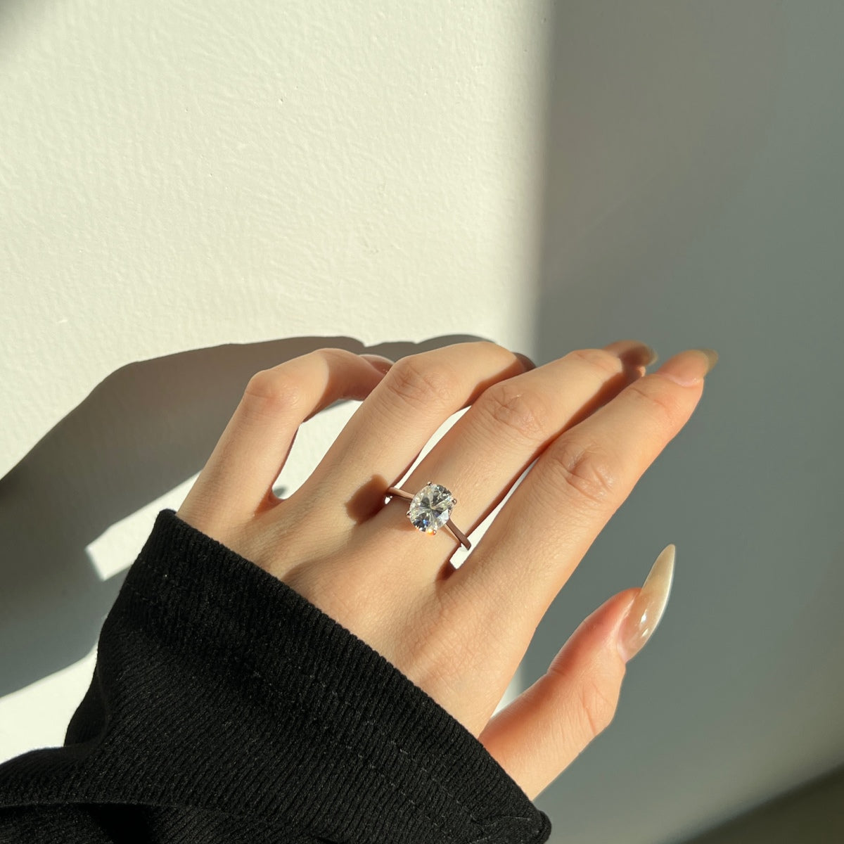 Anillo Moissanita Oval 3.0CT
