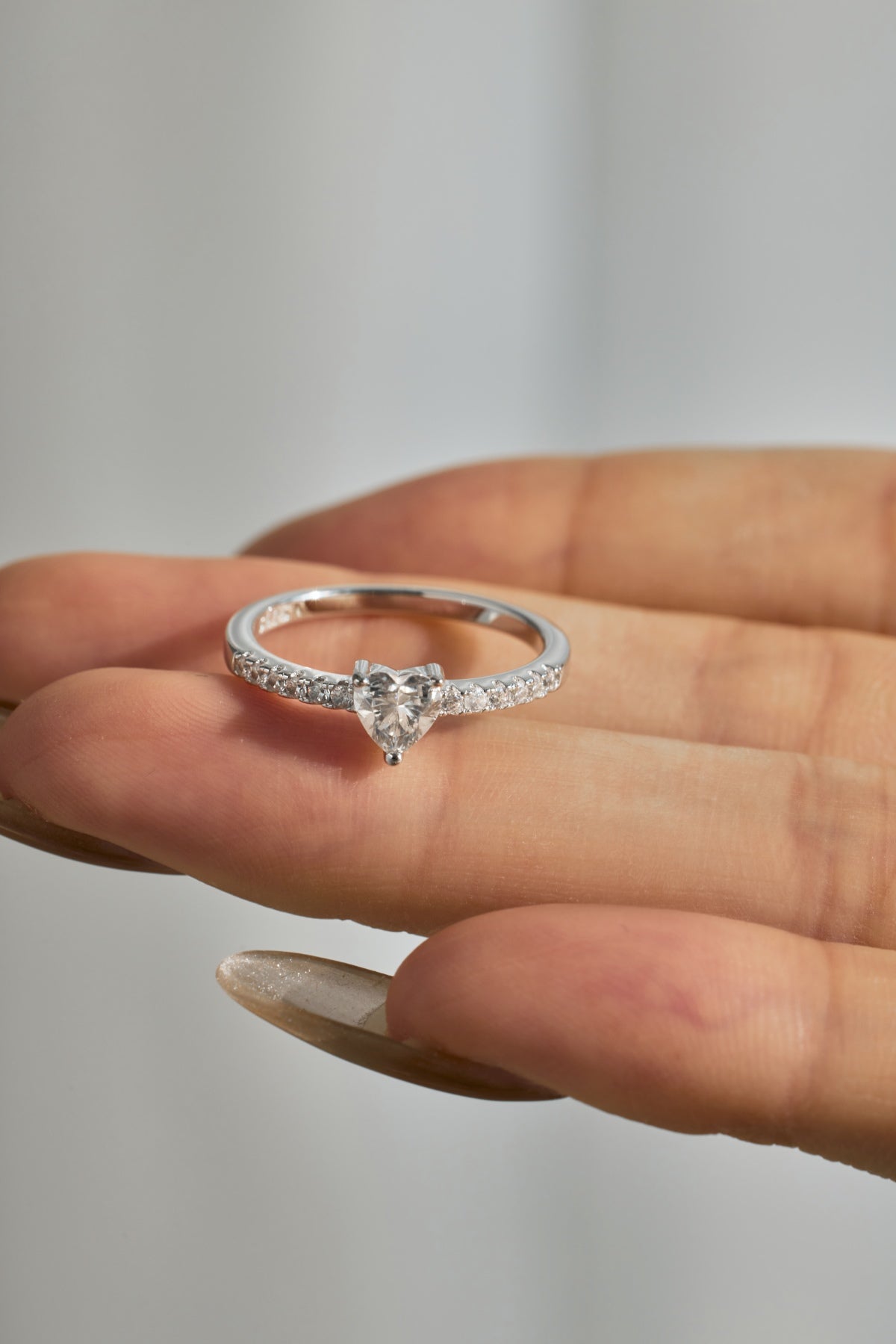 Anillo Moissanita Corazón 0.5CT