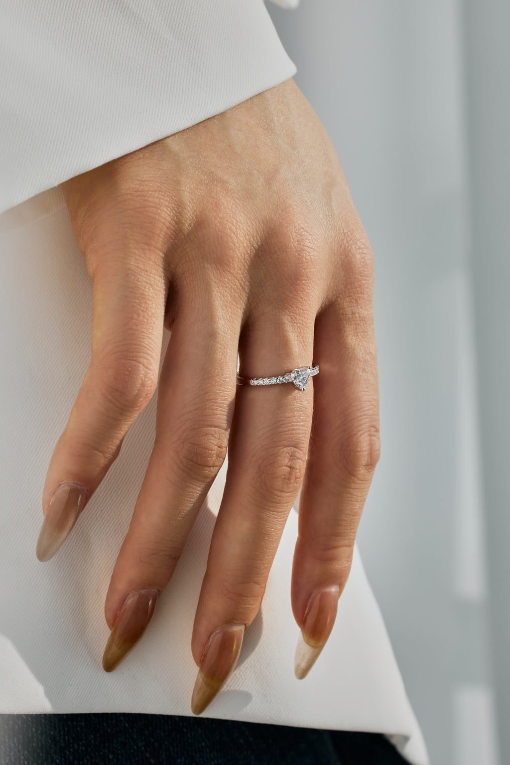 Anillo Moissanita Corazón 0.5CT