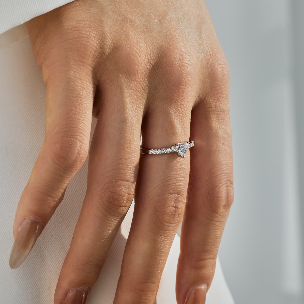 Anillo Moissanita Corazón 0.5CT