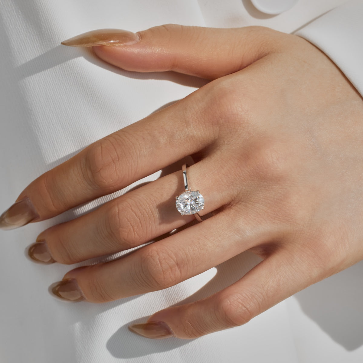 Anillo Moissanita Oval 3.0CT