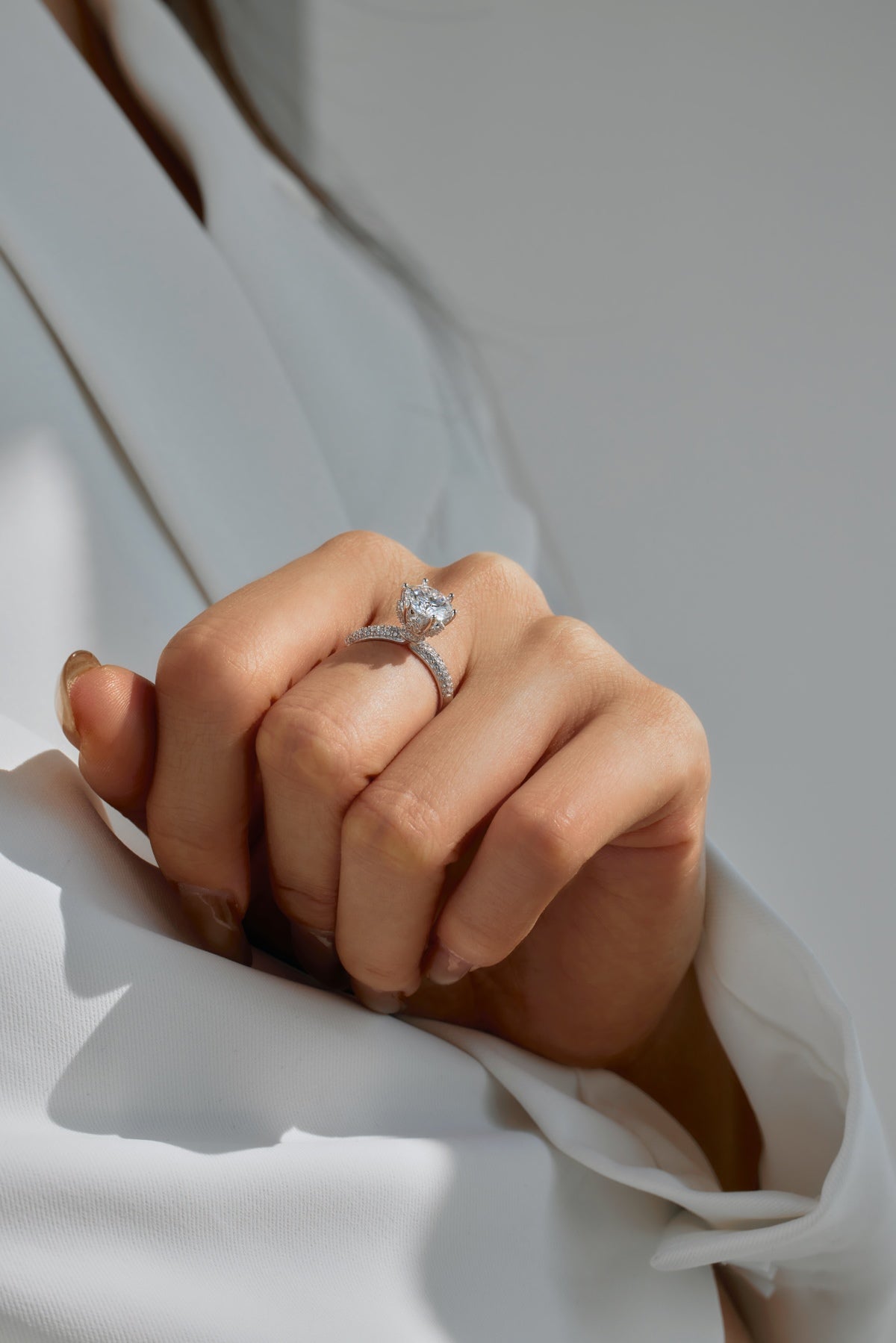 Anillo Moissanita Redonda 2.0CT