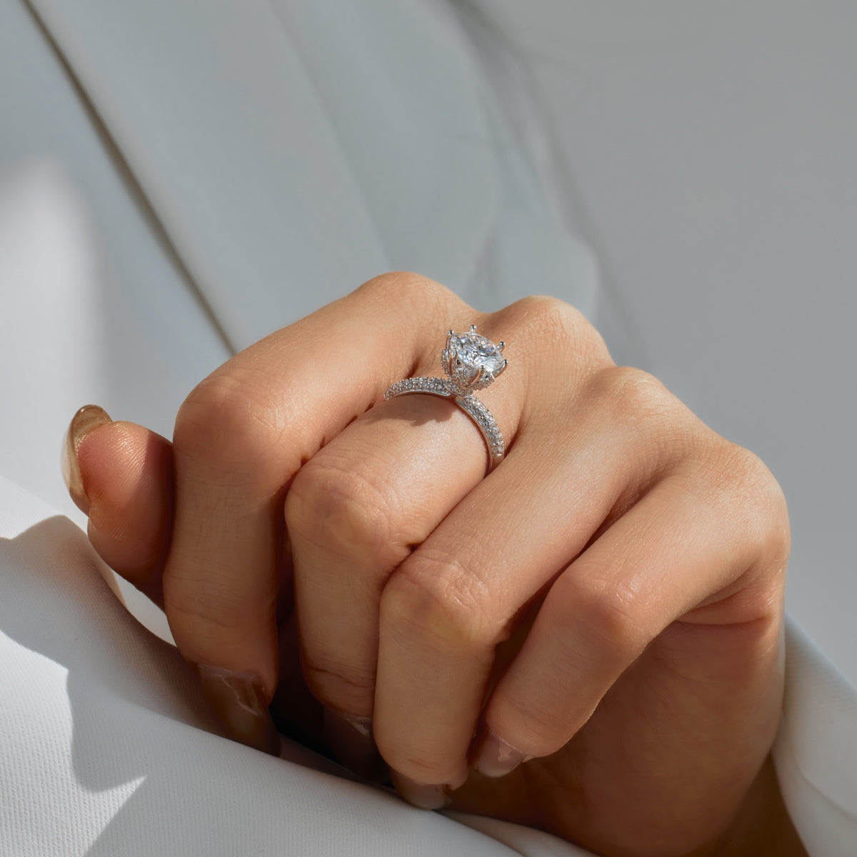 Anillo Moissanita Redonda 2.0CT