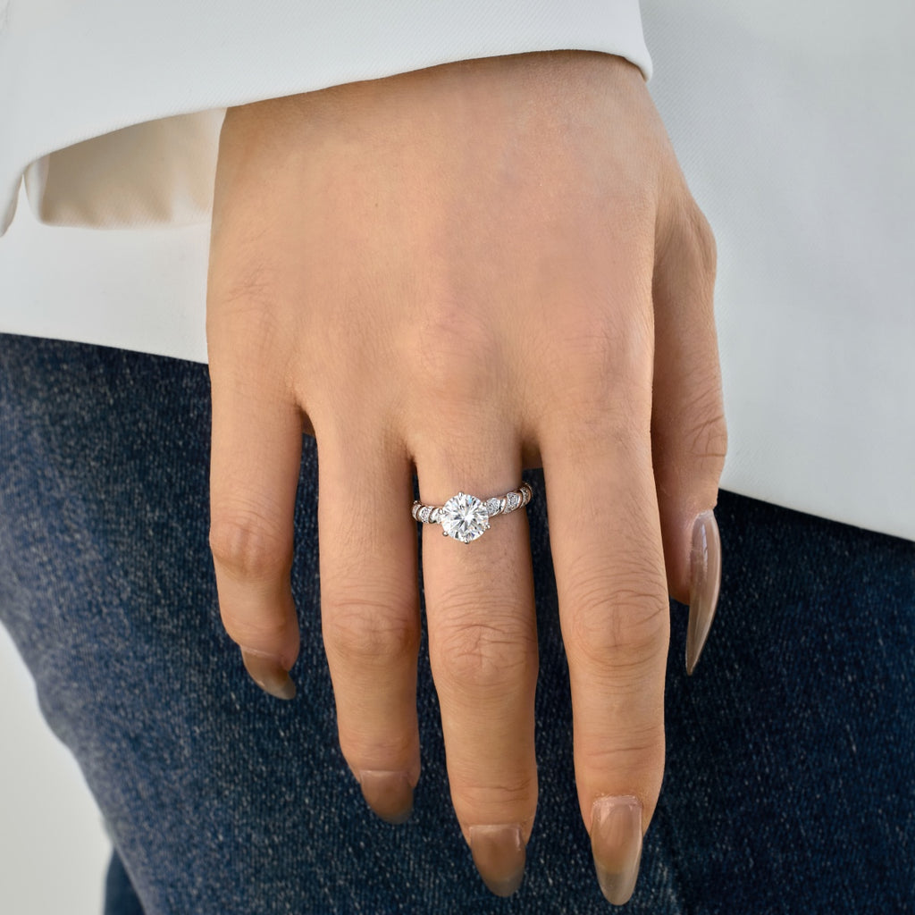 Anillo Moissanita Redonda 2.0CT
