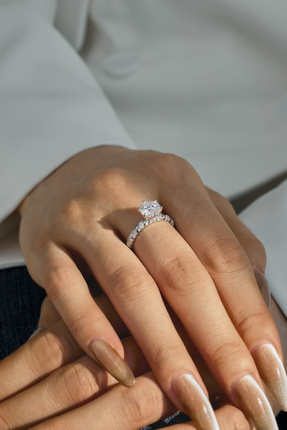 Anillo Moissanita Redonda 2.0CT