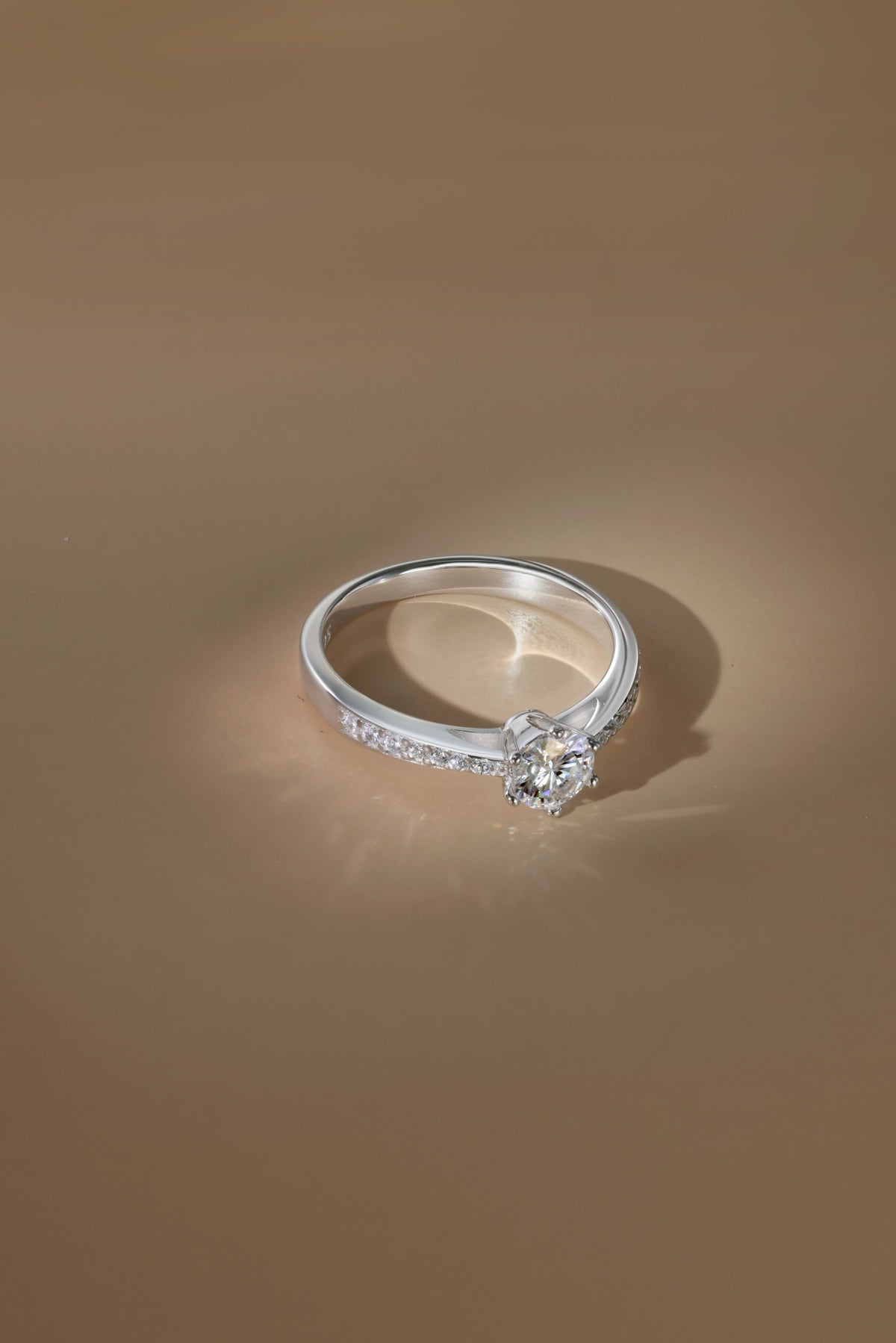 Anillo Moissanita Redonda 0.5CT