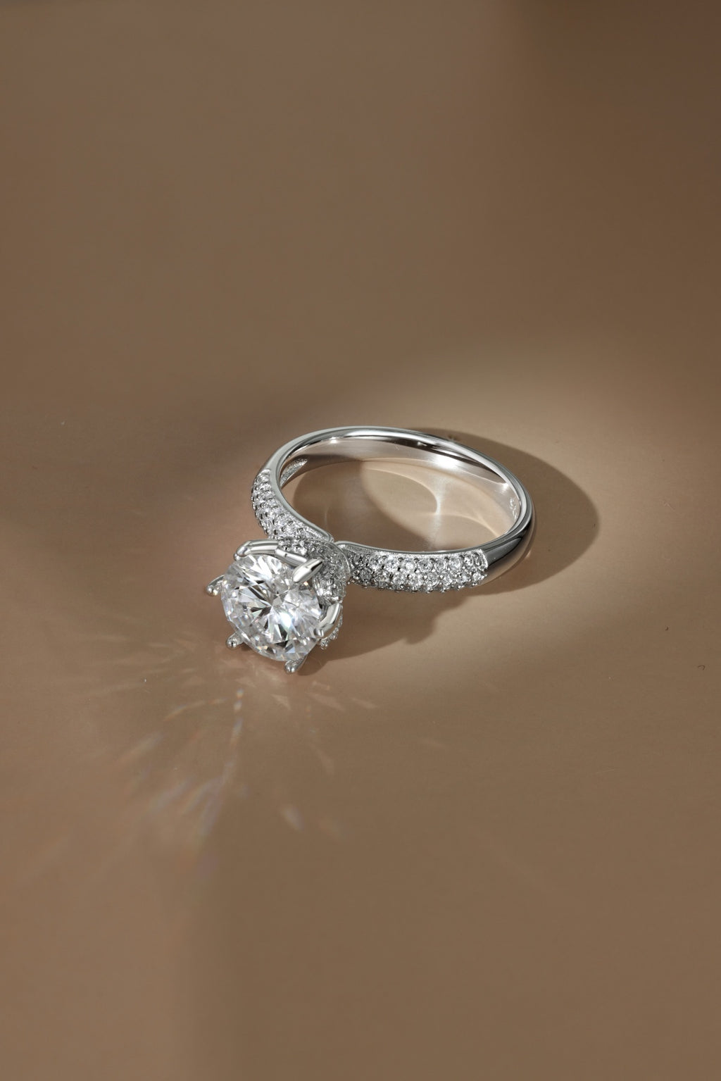 Anillo Moissanita Redonda 0.5CT