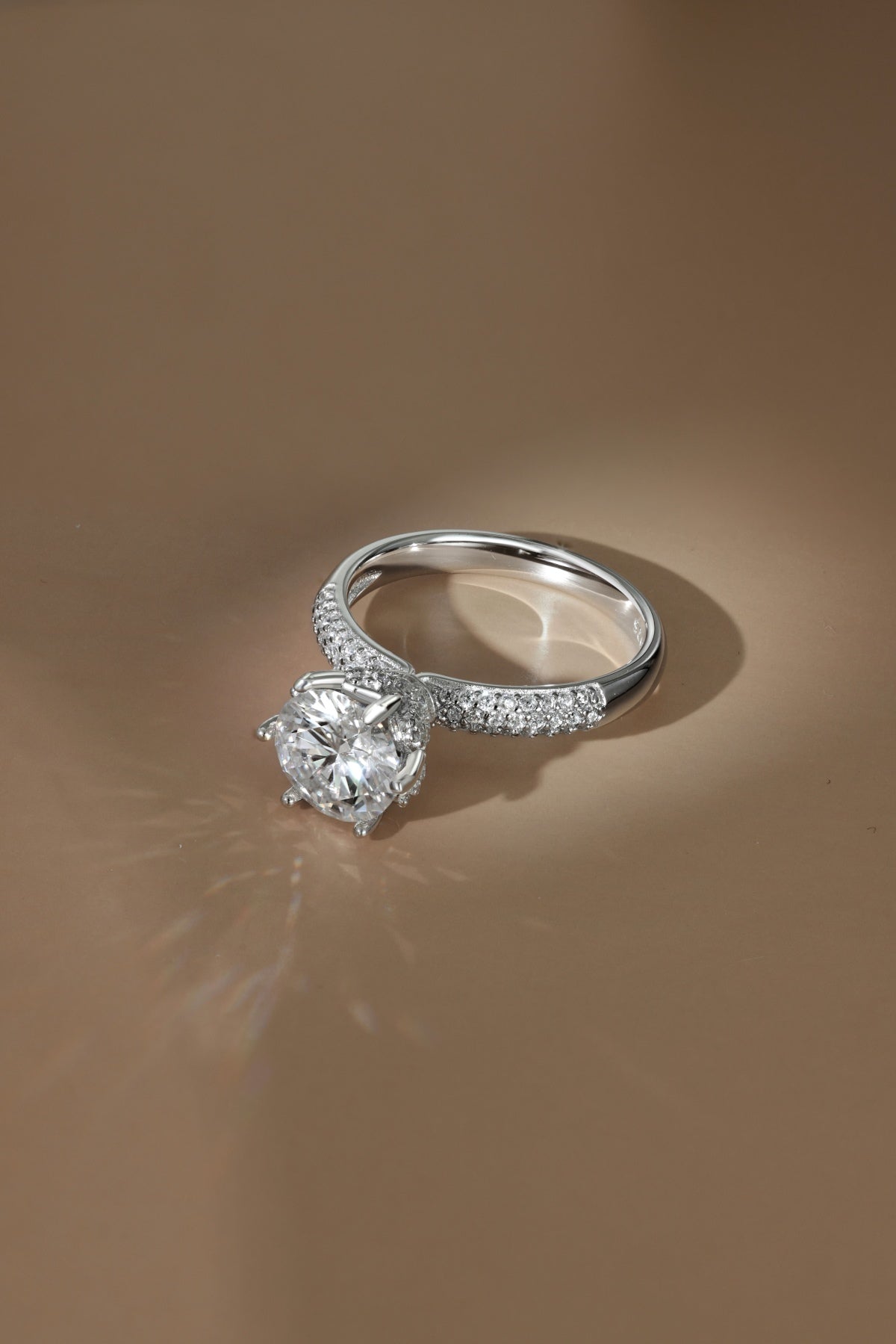 Anillo Moissanita Redonda 0.5CT