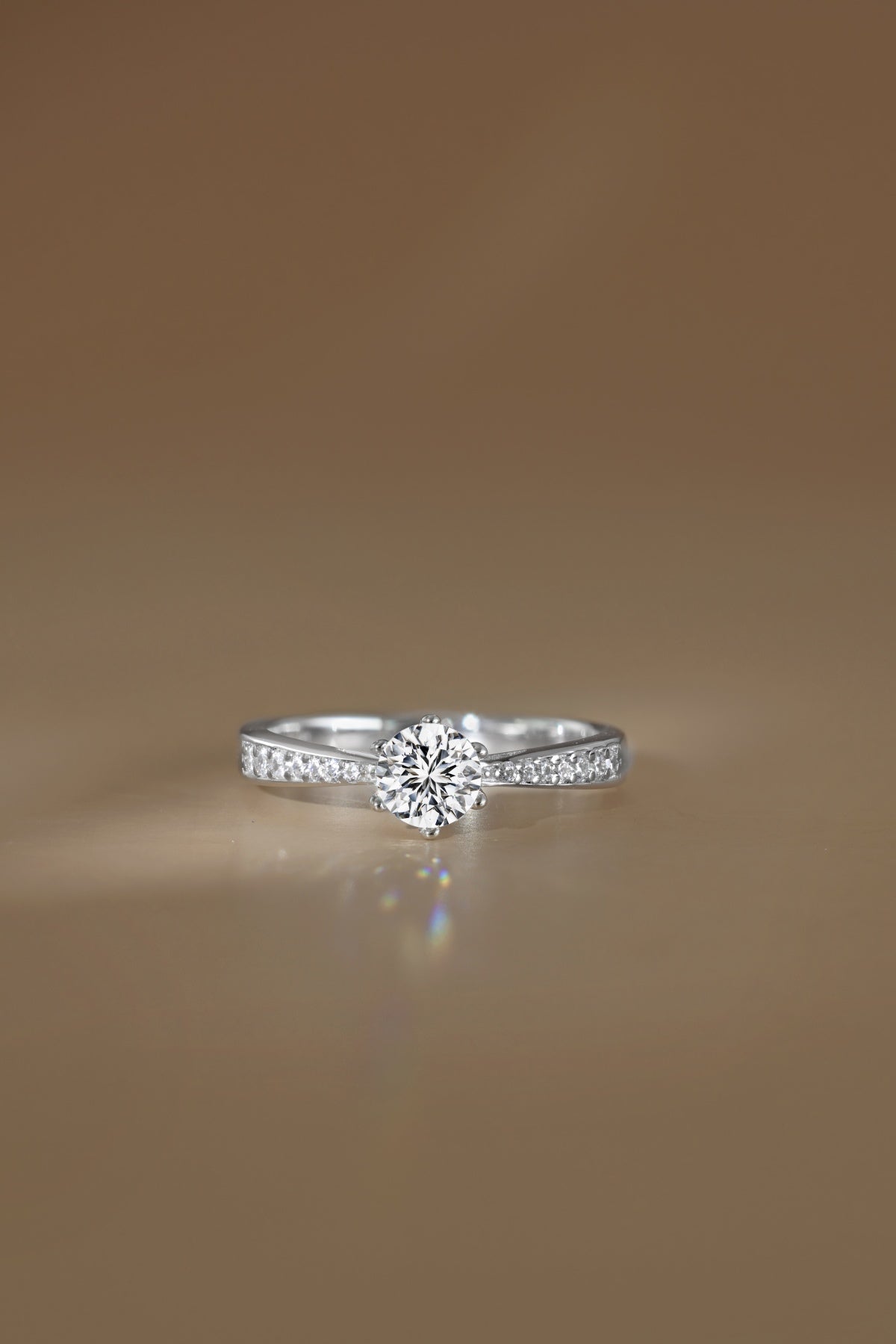 Anillo Moissanita Redonda 0.5CT
