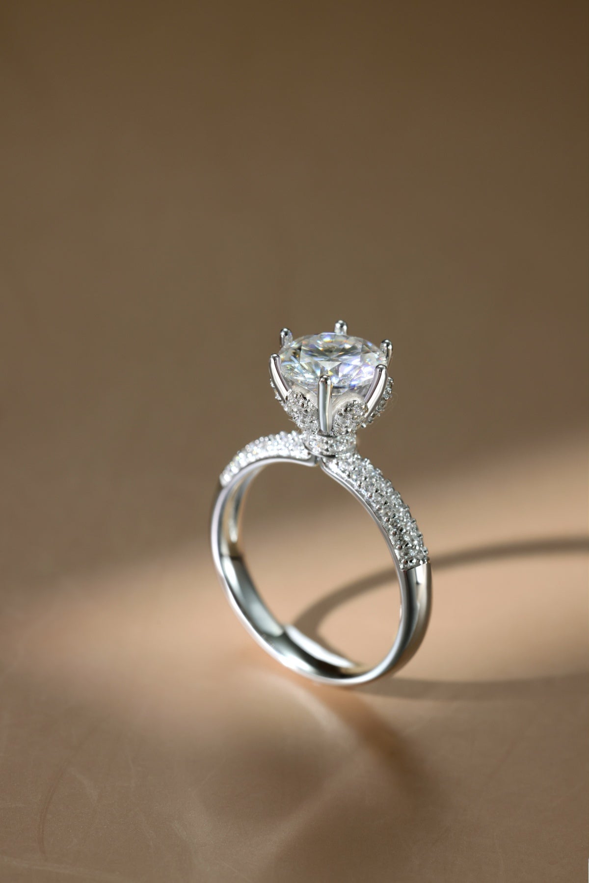 Anillo Moissanita Redonda 2.0CT