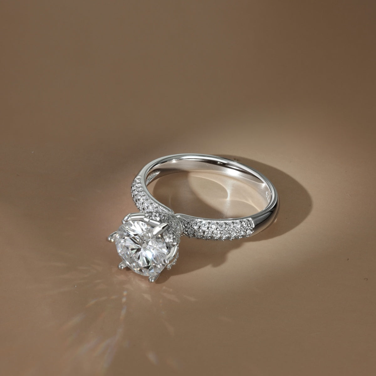 Anillo Moissanita Redonda 2.0CT
