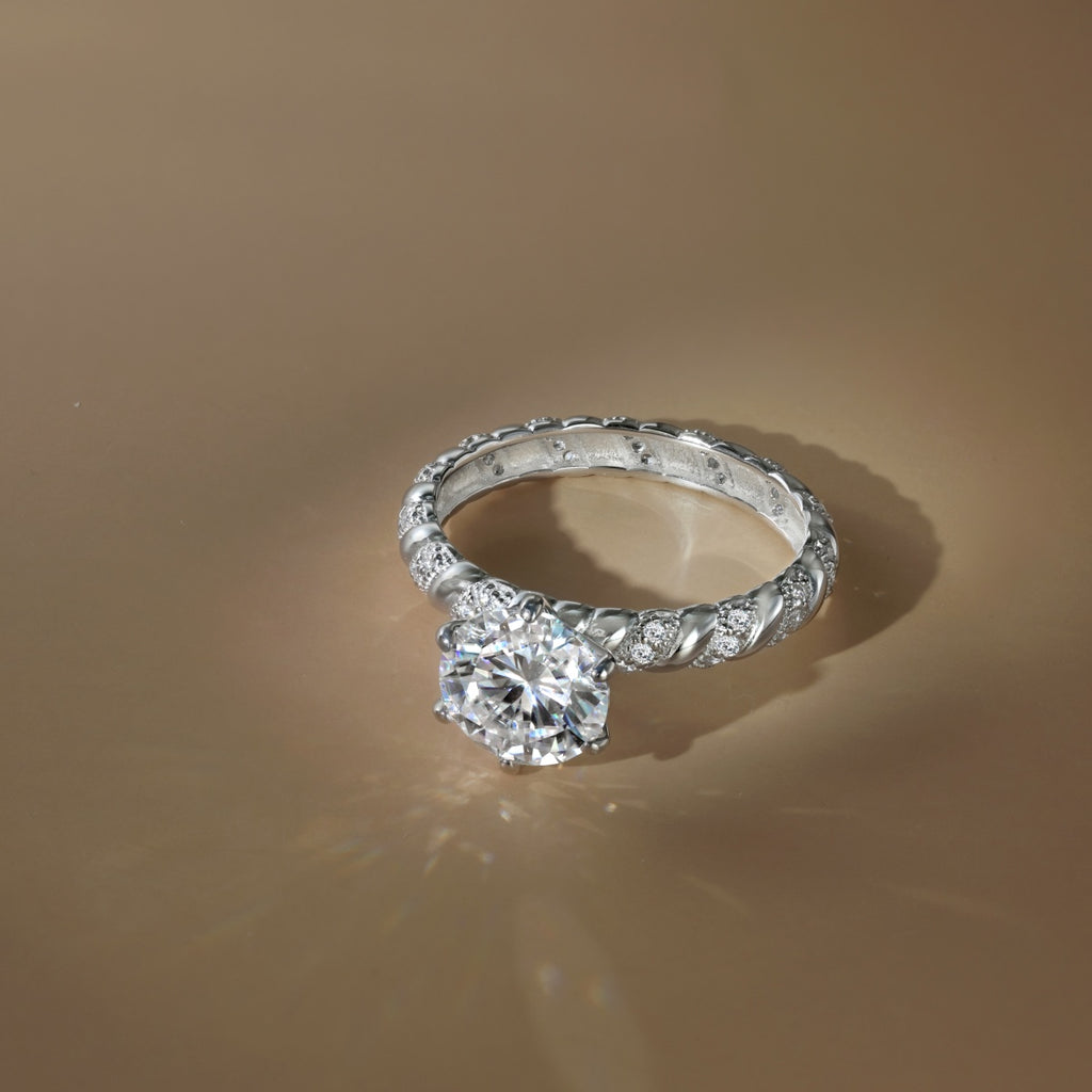 Anillo Moissanita Redonda 2.0CT