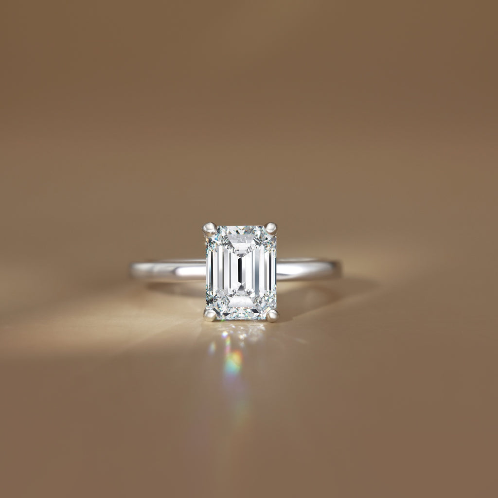 Anillo Moissanita Esmeralda 2.0CT