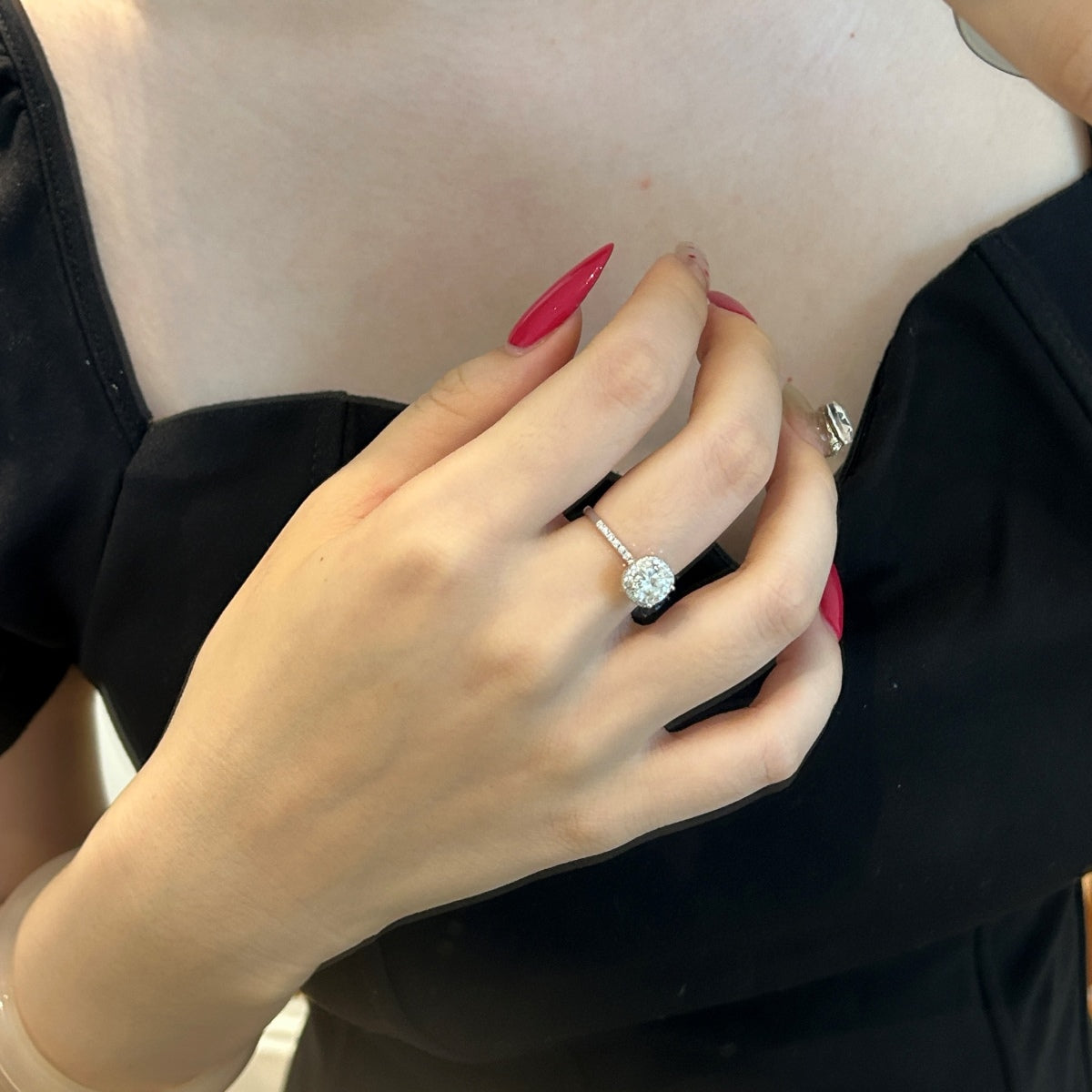Anillo Moissanita Redonda 1.0CT
