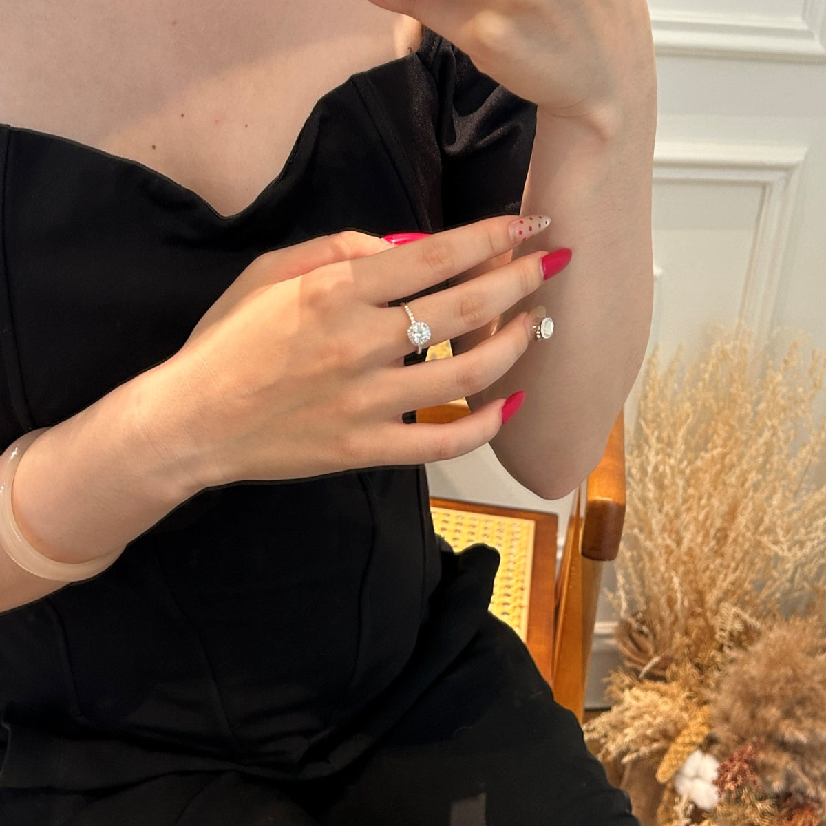 Anillo Moissanita Redonda 1.0CT